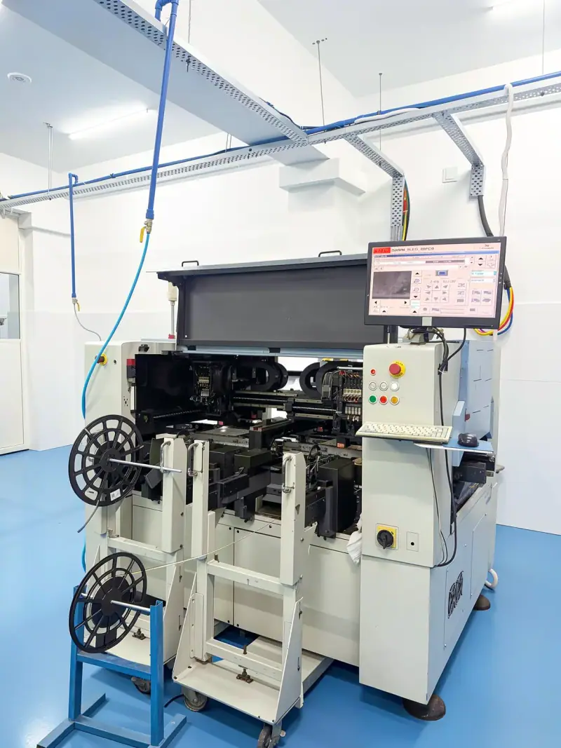 SMT placement machine running LED board program